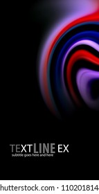 Fluid rainbow colors on black background, vector wave lines and swirls, artistic illustration for presentation, app wallpaper, banner or poster