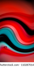Fluid rainbow colors on black background, vector wave lines and swirls, artistic illustration for presentation, app wallpaper, banner or poster