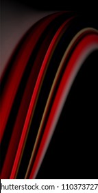 Fluid rainbow colors on black background, vector wave lines and swirls, artistic illustration for presentation, app wallpaper, banner or poster
