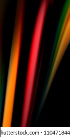 Fluid rainbow colors on black background, vector wave lines and swirls, artistic illustration for presentation, app wallpaper, banner or poster