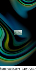 Colores de arcoiris fluidos sobre fondo negro, líneas de onda vectorial y remolinos, ilustración artística para presentación, fondo de pantalla de aplicación, pancarta o afiche