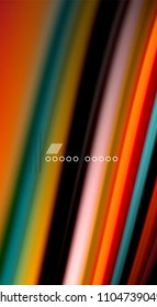 Fluid rainbow colors on black background, vector wave lines and swirls, artistic illustration for presentation, app wallpaper, banner or poster