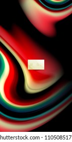 Flüssige Regenbogenfarben auf schwarzem Hintergrund, Vektorwellenlinien und -wirbel, künstlerische Illustration für Präsentationen, App-Tapeten, Banner oder Poster