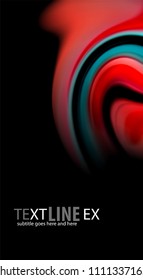 Fluid rainbow colors on black background, vector wave lines and swirls, artistic illustration for presentation, app wallpaper, banner or poster