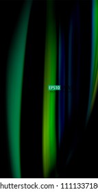 Fluid rainbow colors on black background, vector wave lines and swirls, artistic illustration for presentation, app wallpaper, banner or poster