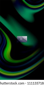 Fluid rainbow colors on black background, vector wave lines and swirls, artistic illustration for presentation, app wallpaper, banner or poster