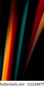 Fluid rainbow colors on black background, vector wave lines and swirls, artistic illustration for presentation, app wallpaper, banner or poster