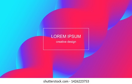 Fluid red and blue 3d abstract background. Futuristic liquid gradient shapes design. Vector eps10.