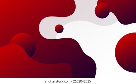 geométrico rojo líquido con fondo de gradiente colorido. Diseño de gradiente vectorial fluido para banner, post