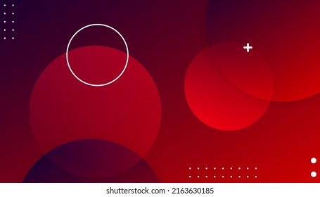 geométrico rojo líquido con fondo de gradiente colorido. Composición de formas de círculo. 
Composición de formas de degradado de moda. Vector Eps10. - Vector
