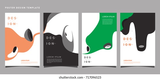 Fluid Retro color covers set. Colorful bubble shapes composition. Trendy minimal design. Eps10 vector.