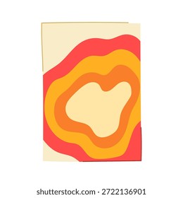Fluid retro waves in warm orange, peach and cream hues forming a groovy 60s70s inspired layered gradient pattern, ideal for vintage backgrounds and modern design