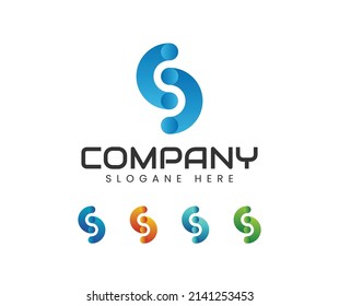 Fluid s letter logo design