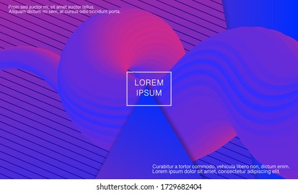 Fluid shape. Abstract flow. Trendy poster. Colorful futuristic gradient. Geometric background. 3d fluid banner.