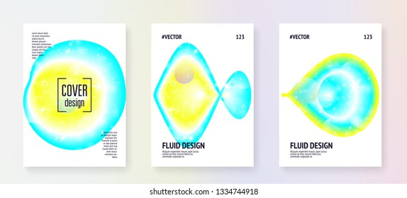 Fluid shape. Abstract template. Molecular layered hologram. Soft invitation. Modern holographic gradient, blur, mesh, blend. Futuristic background. Fluid shape with dynamic elements.