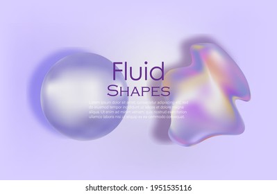 fluid shape and ball shape with shadow.  3d form.  suitable for internet page.  vector illustration