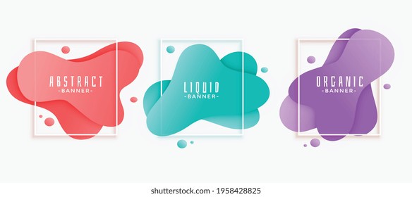 fluid shape banners set of three