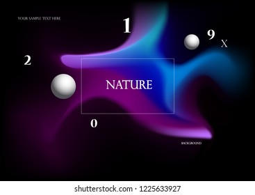 Fluid shape. Blurred colorful background.