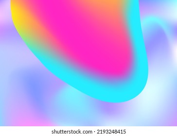 Fluid shape. Bright book, magazine template. Holographic 3d backdrop with modern trendy blend. Vivid gradient mesh. Fluid shape background with liquid dynamic elements.