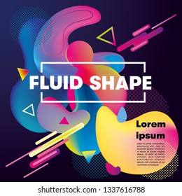Fluid shape bright gradient colors. Concept design. Fluid drops Design Element. Abstract Background. Vector Illustration