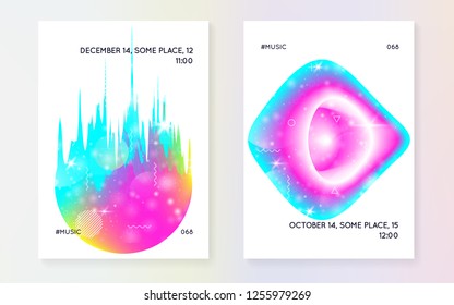 Fluid shape. Bright layered hologram. Soft flyer. Bright template. Futuristic background. Modern holographic gradient, blur, mesh, blend. Fluid shape with dynamic elements.