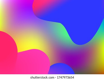 Fluid shape. Colorful card, report design. Holographic 3d backdrop with modern trendy blend. Vivid gradient mesh. Fluid shape background with liquid dynamic elements.