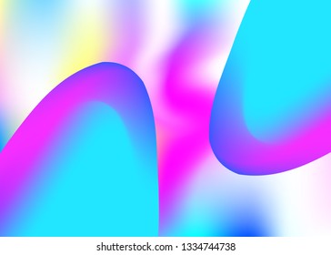 Fluid shape. Colorful magazine, wallpaper design. Holographic 3d backdrop with modern trendy blend. Vivid gradient mesh. Fluid shape background with liquid dynamic elements.