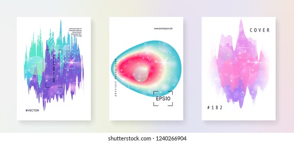 Fluid shape. Cosmic layered hologram. Soft banner. Modern holographic gradient, blur, mesh, blend. Vibrant concept. Futuristic background. Fluid shape with dynamic elements.