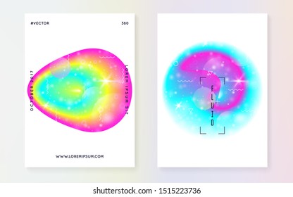 Fluid shape. Cosmic layered hologram. Soft presentation. Creative concept. Futuristic background. Modern holographic gradient, blur, mesh, blend. Fluid shape with dynamic elements.