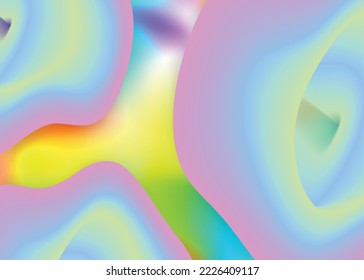 Fluid shape. Creative invitation, banner layout. Vivid gradient mesh. Holographic 3d backdrop with modern trendy blend. Fluid shape background with liquid dynamic elements.