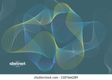 la forma de fluido con curva y línea rayada en amarillo y verde oceánico puede ser utilizada para el paquete de pancartas de anuncios y el diseño de etiquetas de la portada de la página web para la portada de vectores.