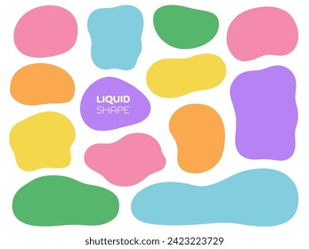 Fluid shape frames vector illustration set