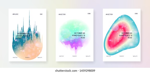 Fluid shape. Futuristic background. Bright layered hologram. Soft presentation. Modern holographic gradient, blur, mesh, blend. Neon concept. Fluid shape with dynamic elements.