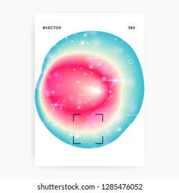 Fluid shape. Futuristic background. Minimal design. Magic layered hologram. Soft invitation. Modern holographic gradient, blur, mesh, blend. Fluid shape with dynamic elements.