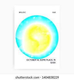 Fluid shape. Futuristic background. Retro design. Chemical layered hologram. Soft poster. Modern holographic gradient, blur, mesh, blend. Fluid shape with dynamic elements.