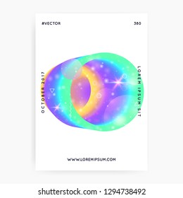 Fluid shape. Futuristic background. Vibrant layered hologram. Soft banner. Modern holographic gradient, blur, mesh, blend. Colorful composition. Fluid shape with dynamic elements.