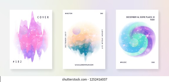 Fluid shape. Geometric template. Psychedelic layered hologram. Soft book. Modern holographic gradient, blur, mesh, blend. Futuristic background. Fluid shape with dynamic elements.