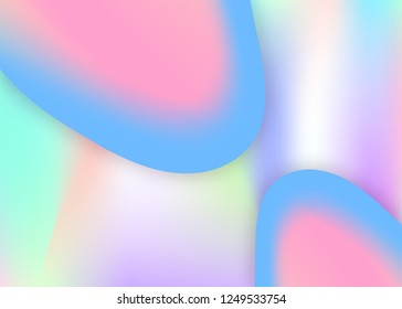 Fluid shape. Holographic 3d backdrop with modern trendy blend. Soft invitation, magazine template. Vivid gradient mesh. Fluid shape background with liquid dynamic elements.