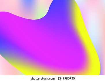 Fluid shape. Holographic 3d backdrop with modern trendy blend. Psychedelic card, presentation template. Vivid gradient mesh. Fluid shape background with liquid dynamic elements.