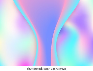 Fluid shape. Holographic 3d backdrop with modern trendy blend. Geometric poster, magazine layout. Vivid gradient mesh. Fluid shape background with liquid dynamic elements.