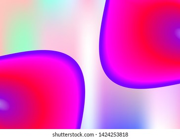 Fluid shape. Holographic 3d backdrop with modern trendy blend. Vivid gradient mesh. Circle wallpaper, invitation layout. Fluid shape background with liquid dynamic elements.