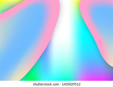 Fluid shape. Holographic 3d backdrop with modern trendy blend. Vivid gradient mesh. Futuristic poster, card layout. Fluid shape background with liquid dynamic elements.