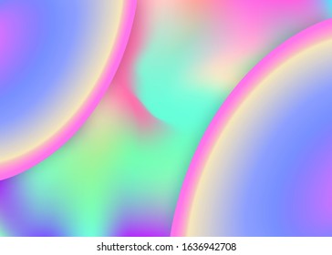 Fluid shape. Holographic 3d backdrop with modern trendy blend. Vivid gradient mesh. Neon cover, poster composition. Fluid shape background with liquid dynamic elements.