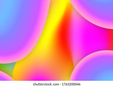 Forma fluida. Fondo holográfico en 3d con moderna combinación de moda. Malla gradiente vívida. Libro brillante, plantilla de afiches. Fondo de forma fluida con elementos dinámicos líquidos.