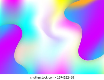Forma fluida. Fondo holográfico en 3d con moderna combinación de moda. Malla gradiente vívida. Cubierta ondulada, diseño de informe. Fondo de forma fluida con elementos dinámicos líquidos.