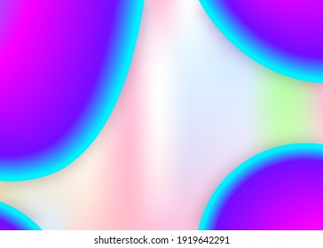 Fluid shape. Holographic 3d backdrop with modern trendy blend. Vivid gradient mesh. Creative book, invitation frame. Fluid shape background with liquid dynamic elements.