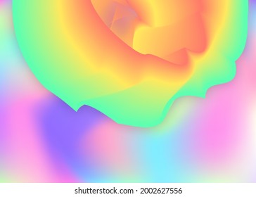 Fluid shape. Holographic 3d backdrop with modern trendy blend. Vivid gradient mesh. Soft presentation, report design. Fluid shape background with liquid dynamic elements.