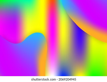 Fluid shape. Holographic 3d backdrop with modern trendy blend. Bright banner, flyer composition. Vivid gradient mesh. Fluid shape background with liquid dynamic elements.