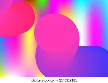 Fluid shape. Holographic 3d backdrop with modern trendy blend. Vivid gradient mesh. Abstract presentation, invitation template. Fluid shape background with liquid dynamic elements.