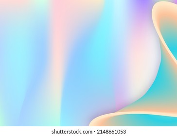 Fluid shape. Holographic 3d backdrop with modern trendy blend. Pop wallpaper, certificate frame. Vivid gradient mesh. Fluid shape background with liquid dynamic elements.